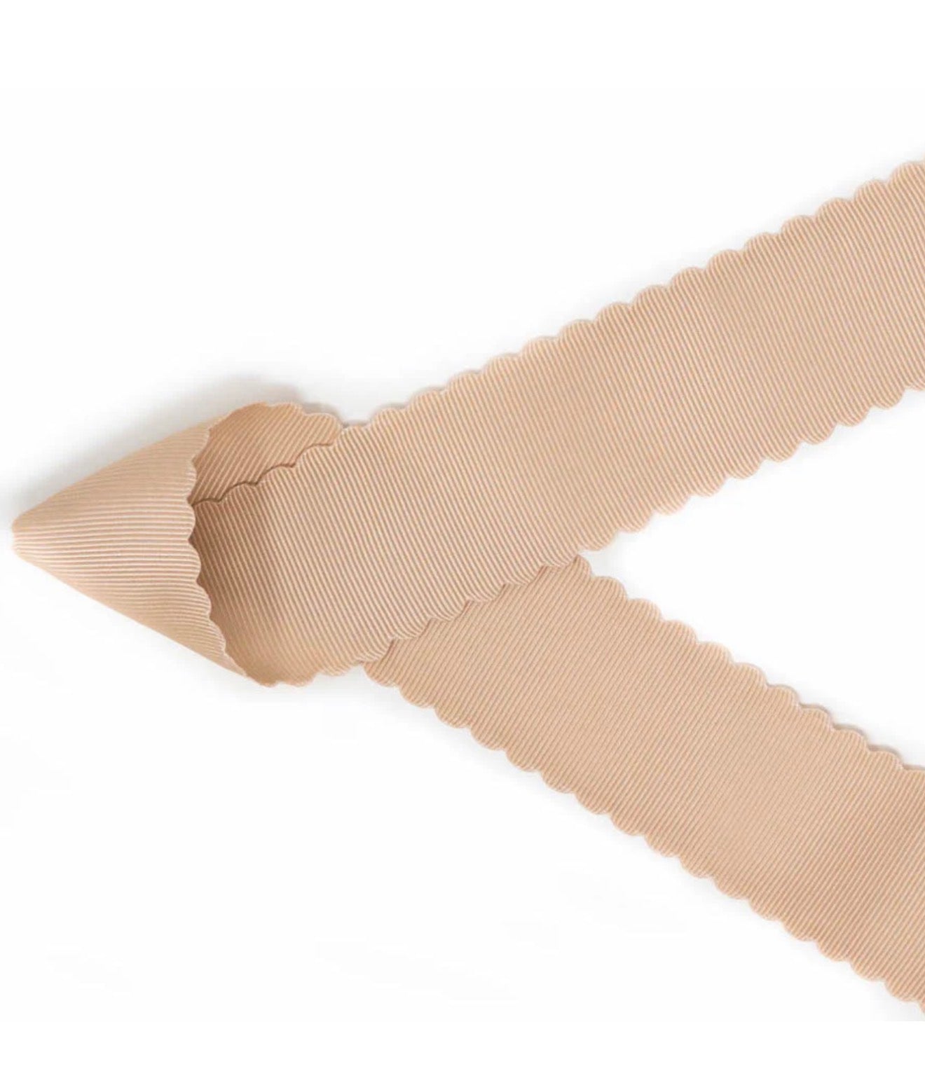 Oatmeal 1.5” Scalloped Grosgrain