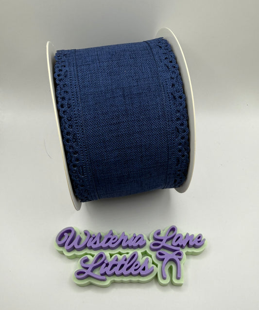 Navy Scalloped Edge Lace