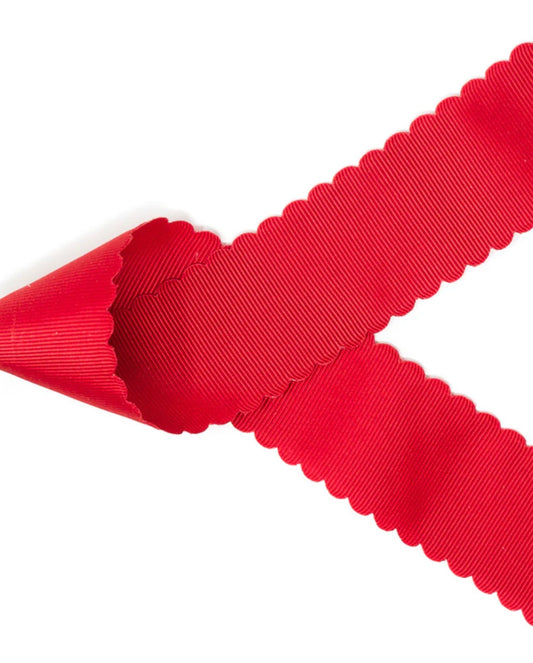 Red 1.5” Scalloped Grosgrain