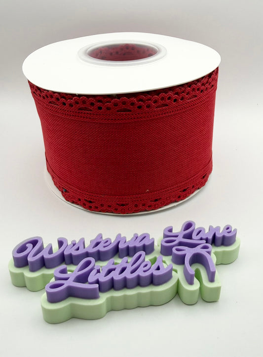 Red Scalloped Edge Lace
